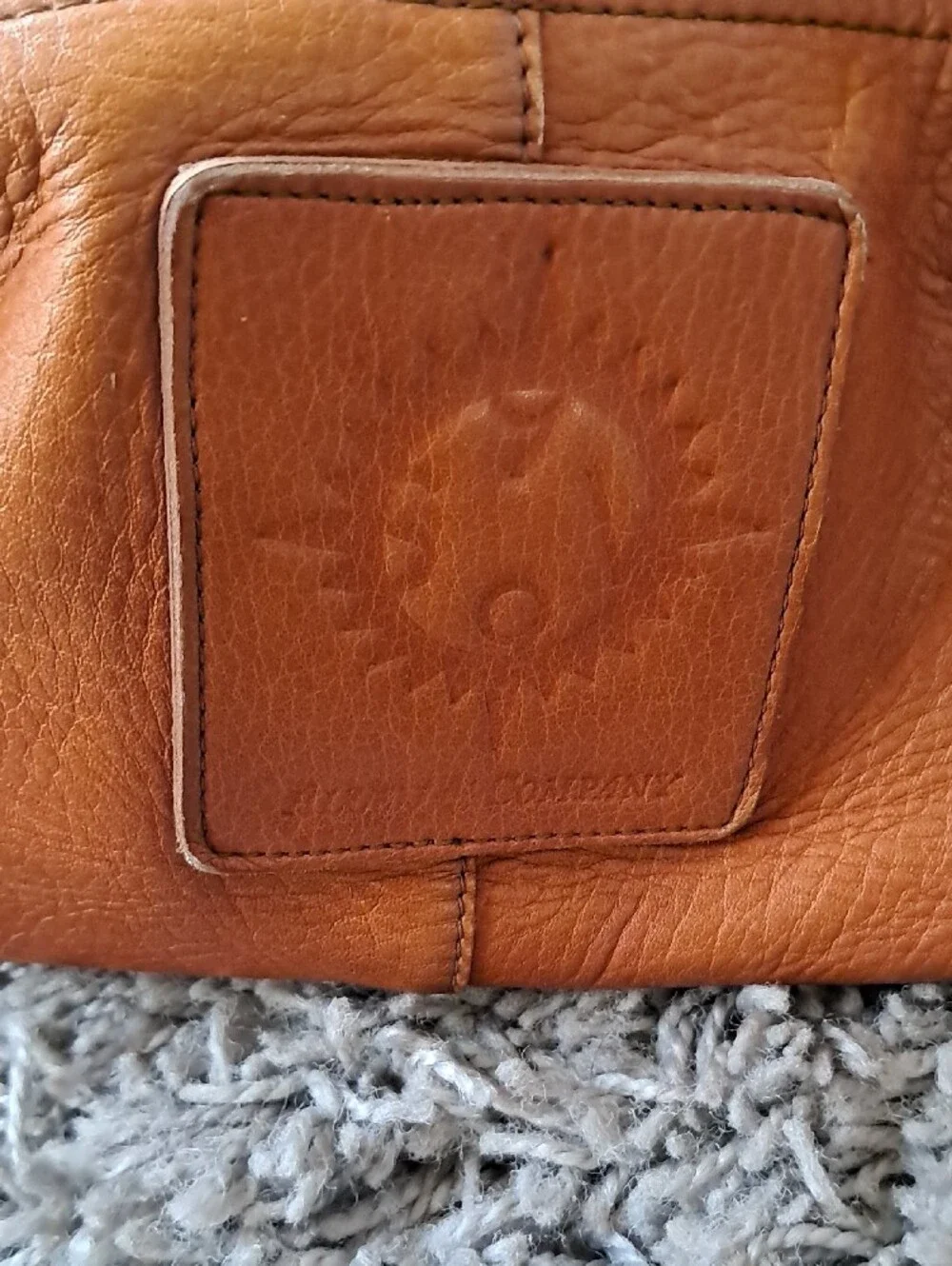 Men's Leather Duffel Bag in Cognac Brown with Adjustable Shoulder Strap